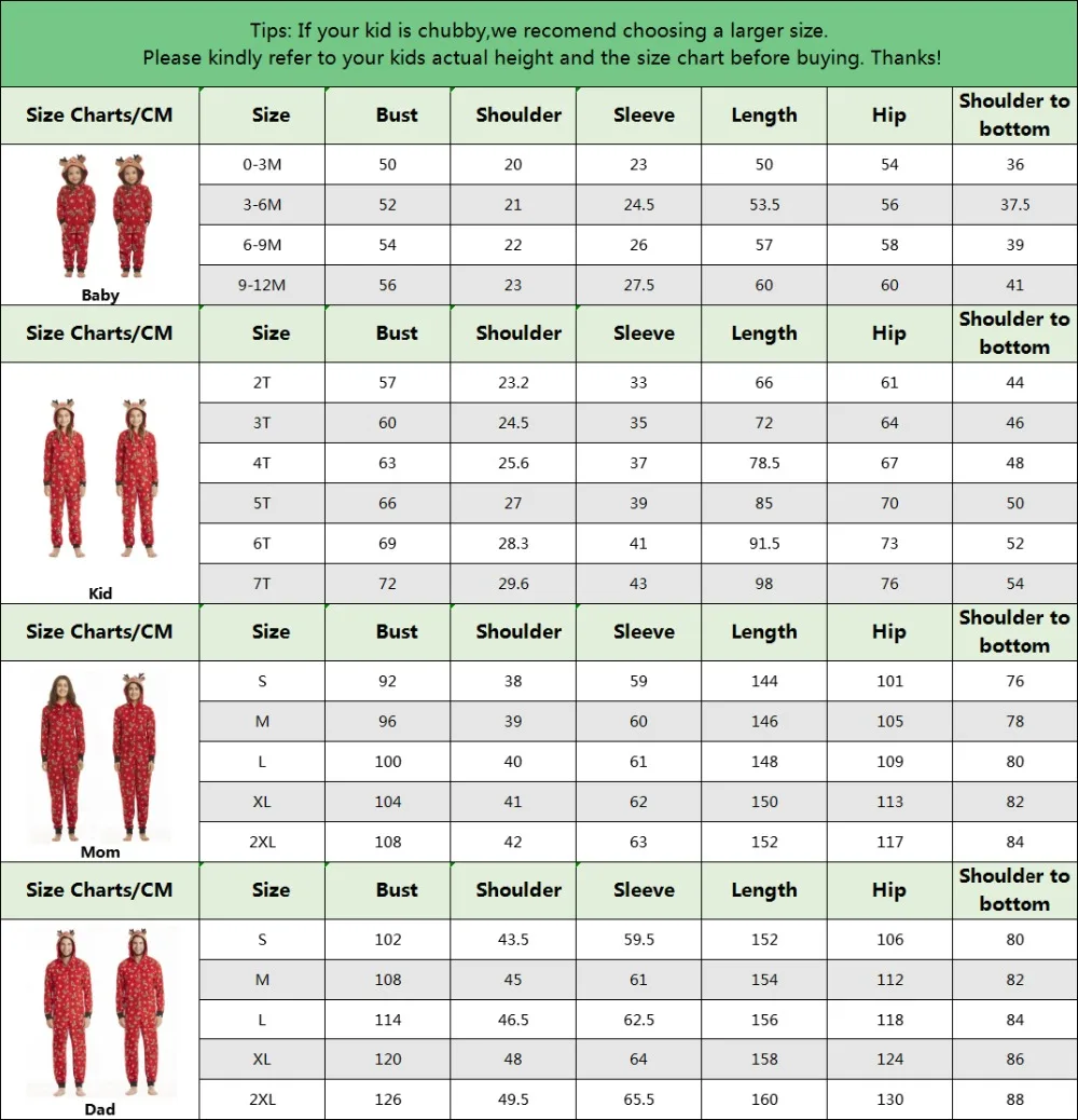 Family Matching Christmas Pajamas Set Elk Romper Jumpsuit Women Men Baby Kids Red Print Xmas Sleepwear Nightwear Hooded Zipper Outfits (14)