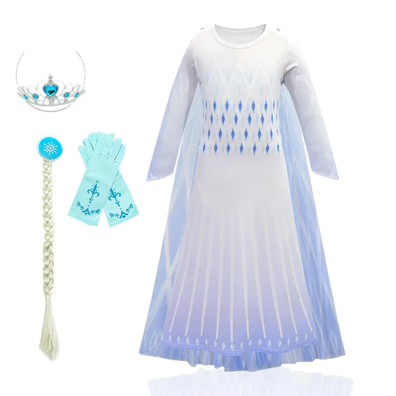Платье Королевы Эльзы для девочек; карнавальный костюм Эльзы; платья принцессы Анны; детское праздничное платье; Vestido Fantasia; Детские платья Эльзы для девочек