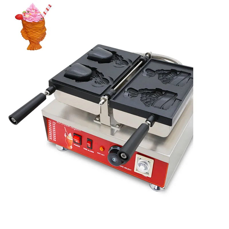 

SUCREXU New Fish Cone Open Mouth Ice Cream Taiyaki Maker Baker Machine Korean Waffle Maker Nonstick CE 110V 220V