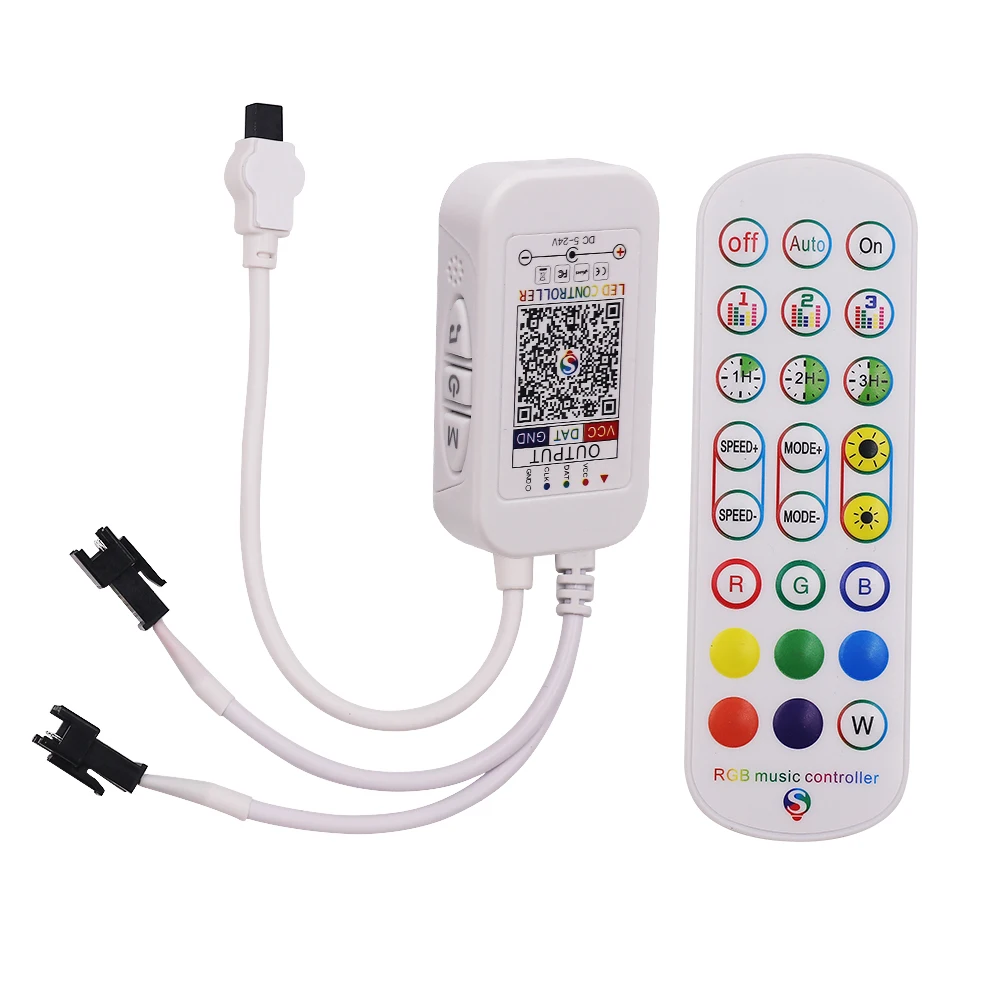 Bluetooth Ws2811 Ws2812b Rgb Cheio-cor Dupla Saída Led Strip Controlador dc 5-24v 21-key ir 6 High Quality Luzes e Iluminação