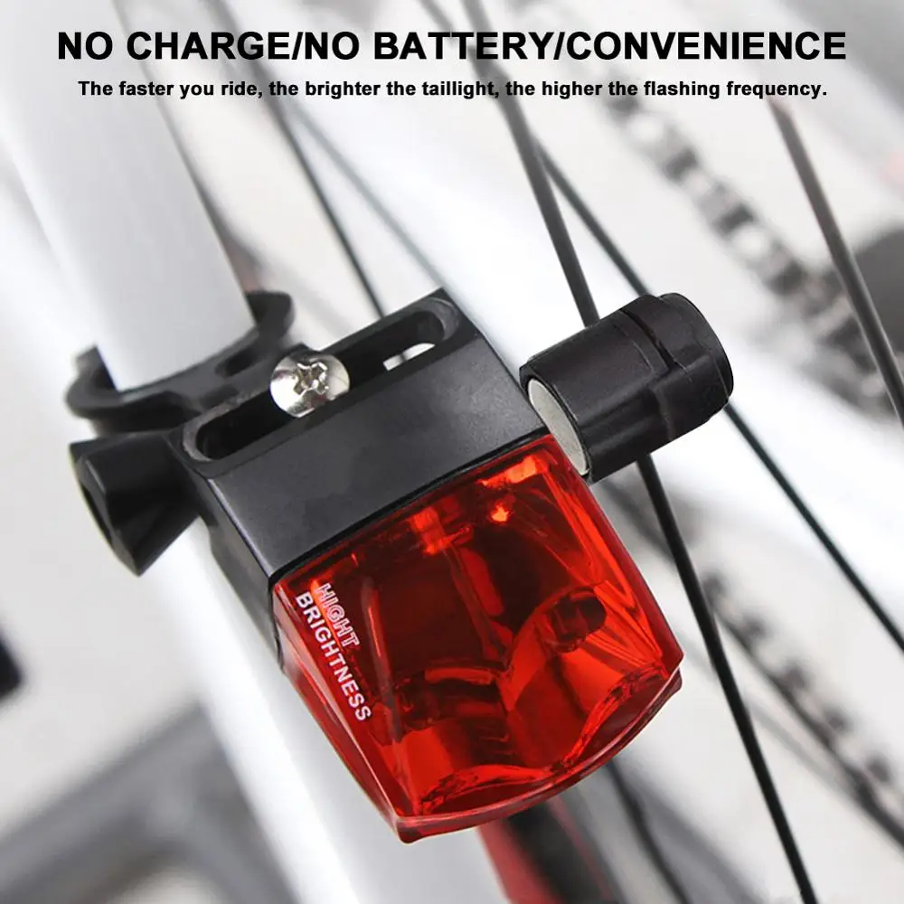 Bicycle Tail Lights High Brightness Self-Powered IPX4 Waterproof Rear Bike Cycling Light | Спорт и развлечения