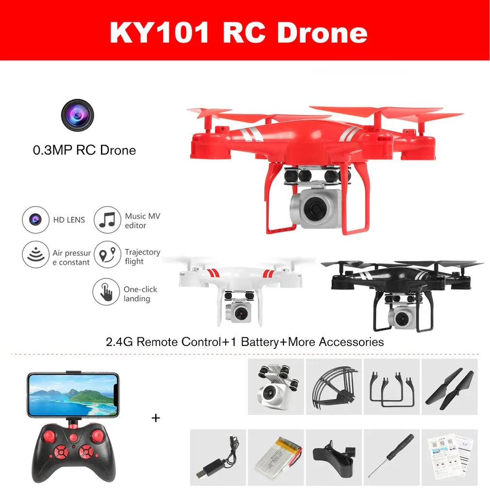 KY101 2,4G Радиоуправляемый Дрон режим удержания высоты Безголовый 3D флип один ключ Взлет/посадка Радиоуправляемый вертолет самолет-стандартная версия