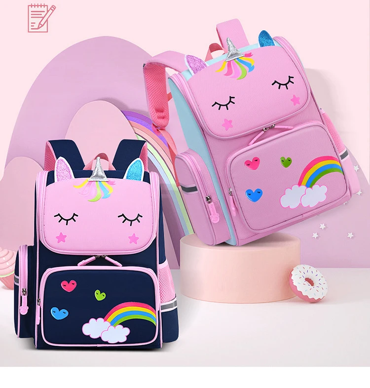 Unicorn Cute Colorful Rainbow Backpack For Girls