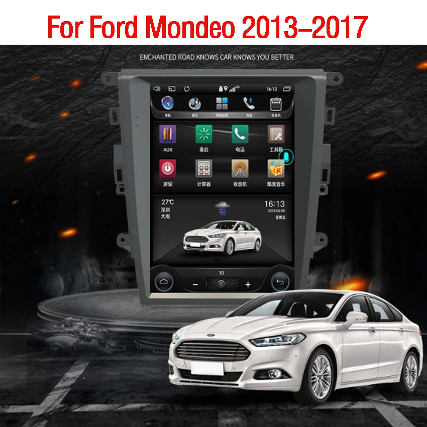 Для Ford Mondeo 2013- автомобильный Радио Аудио Видео Мультимедиа dvd-плеер wifi DVR gps Navi навигация Android7.1 2G+ 3 2G 12,1 дюймов ram