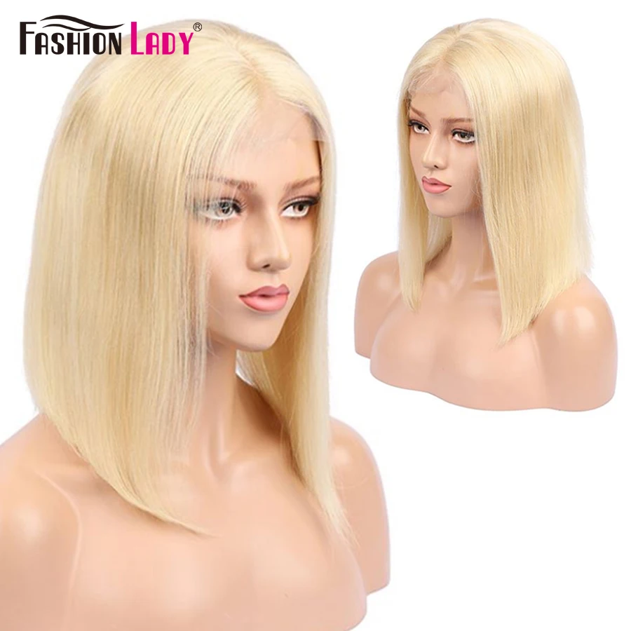 613 Bob Lace Frontal Wig 13x4 Human Hair Wigs With Baby Hair Brazilian Pre Plucked Blonde Lace Front Wig 613 Closure 4x4