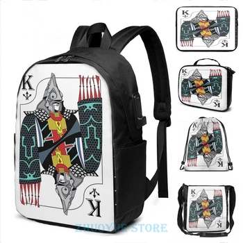 

Graphic print Zant Card - Hylian Court Legend of Zelda USB Charge Backpack men School bags Women bag Travel laptop bag