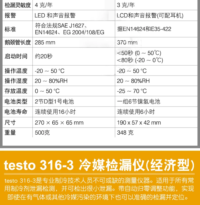 Testo316-3/316-4 галогенный течеискатель Хладагент течеискатель для автомобильного кондиционера хладагент фреон хладагент