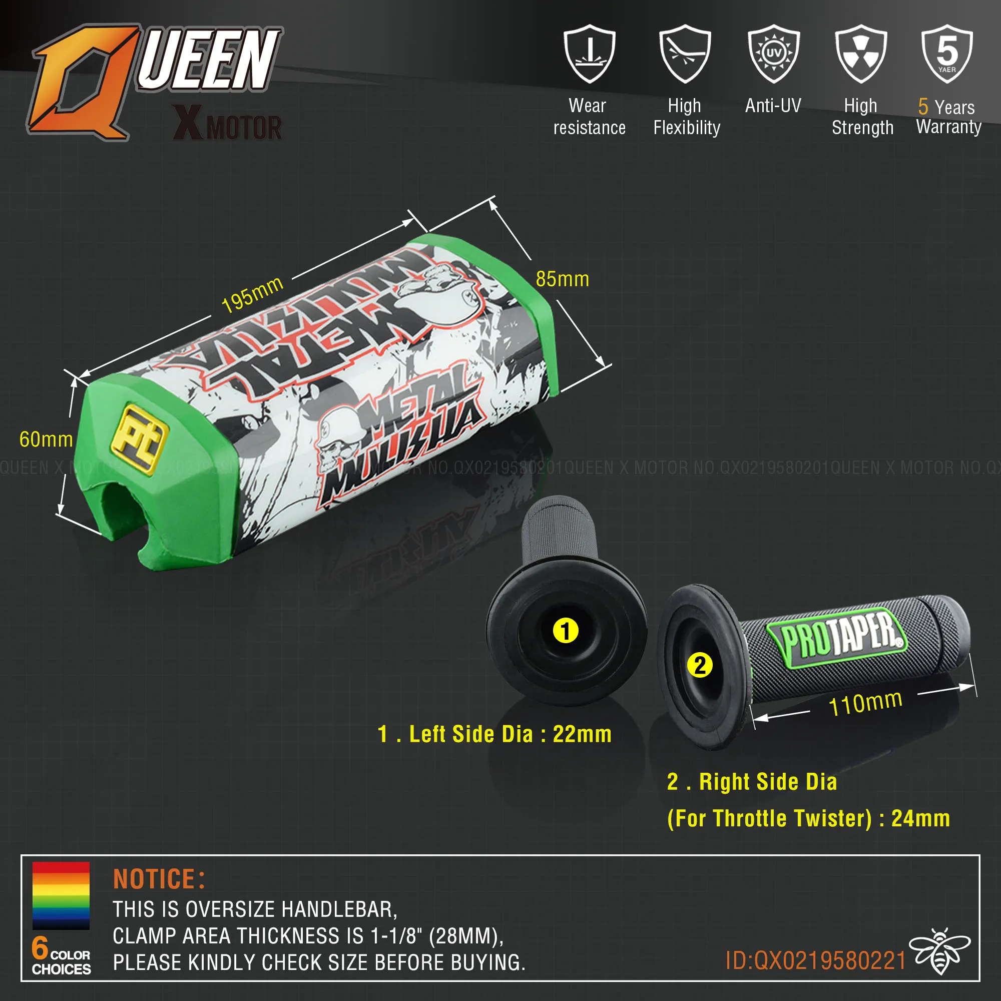 Руль для Pro Taper Pack Bar 1-1/" 6 дней Fatbar Колодки Ручки Pit Pro Racing Dirt Pit Bike мотоцикл с адаптер cnc
