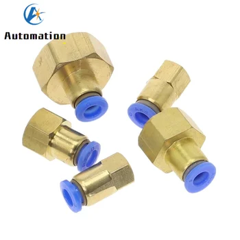 Air Pipe Fitting 10mm 12mm 8mm 6mm Hose Tube 1/8" 3/8" 1/2" BSP 1/4" Female Thread Brass Pneumatic Connector Quick Joint Fitting 1