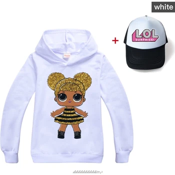 Gris L.O.L. SURPRISE! Hoodies Girl Fashion Hoodie Children Casual Pullovers Printed Sweaters Long Sleeves Kids Autumn Clothes 1