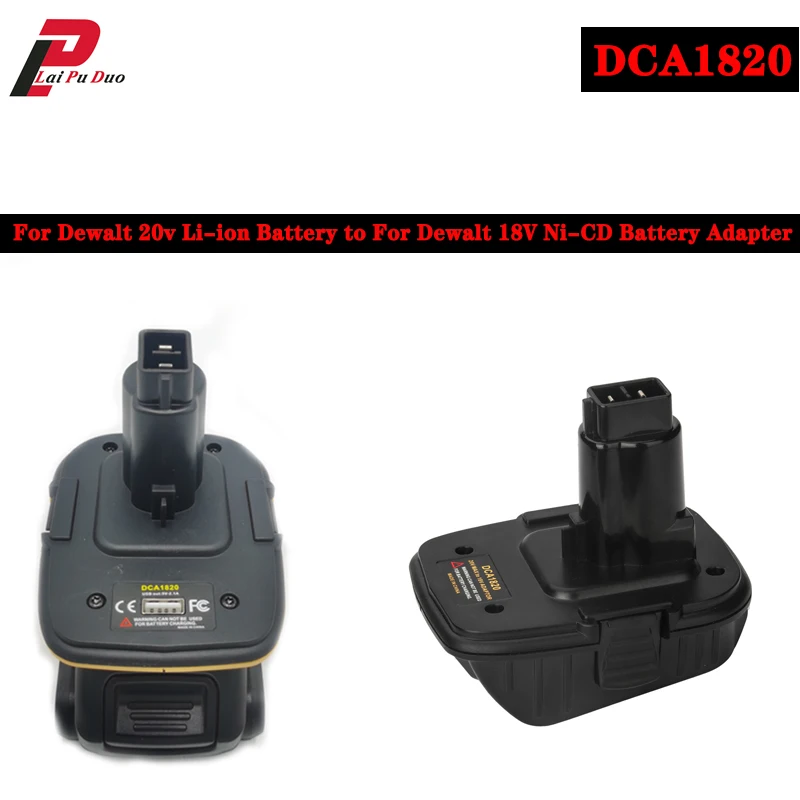 Battery Adapter For Dewalt DCA1820 18V/20V Li-ion Convert To Ni-Cad DC9096 Ni-MH 