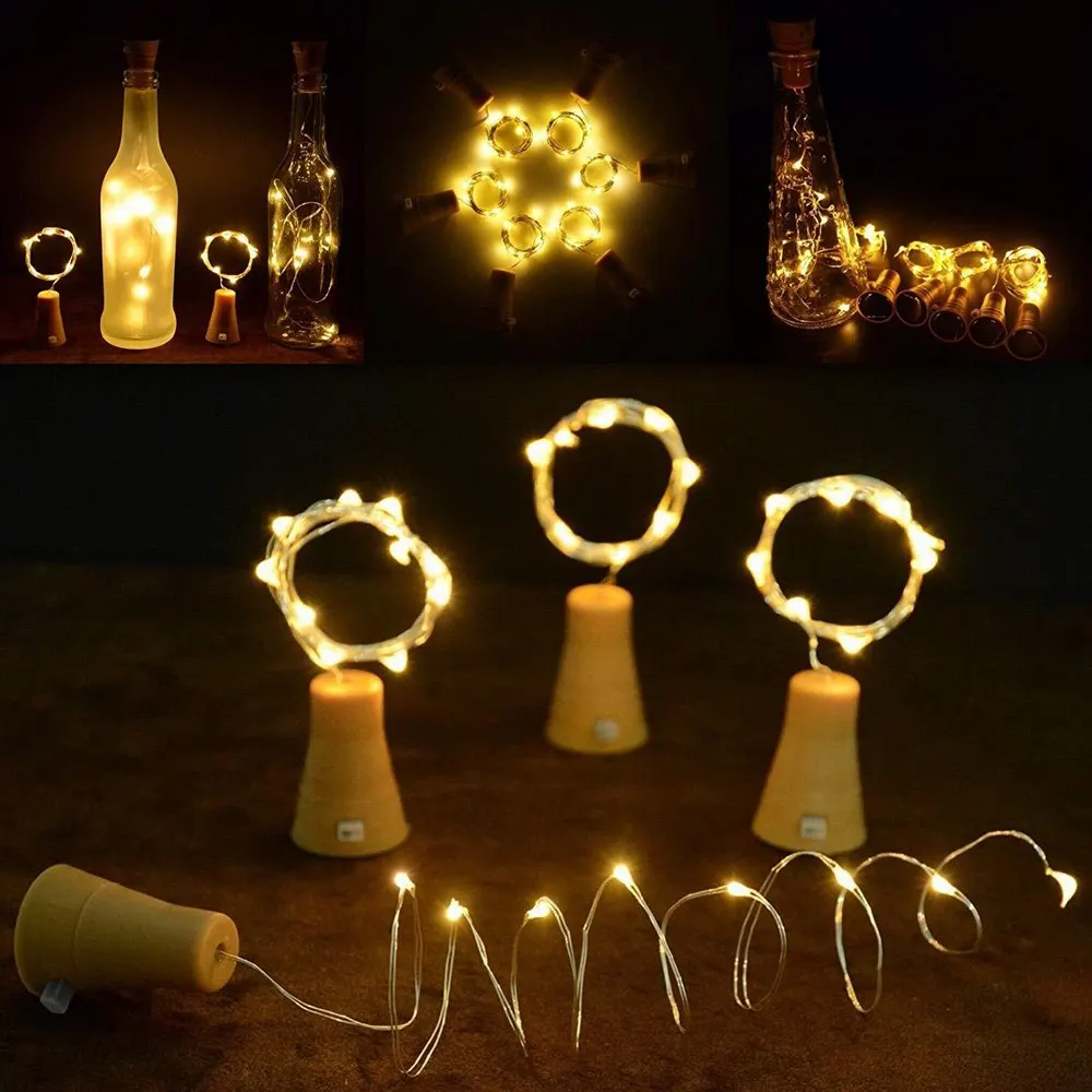 

10pcs LED String Lights 10cm Room Colored Lights Holiday Wine Bottle Lights for Christmas Tree Wedding Party Decoration Outdoor