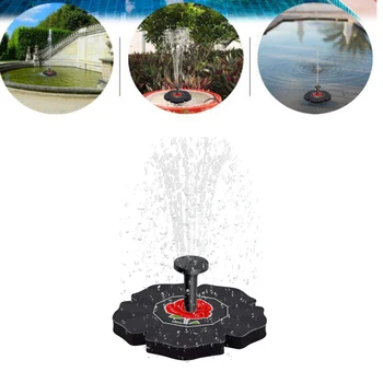 

1Pc Solar Power Pump Bird Bath Fountain Water Pump Brushless Floating Drifting Panel with Flower Pattern for Bird Bath Fish