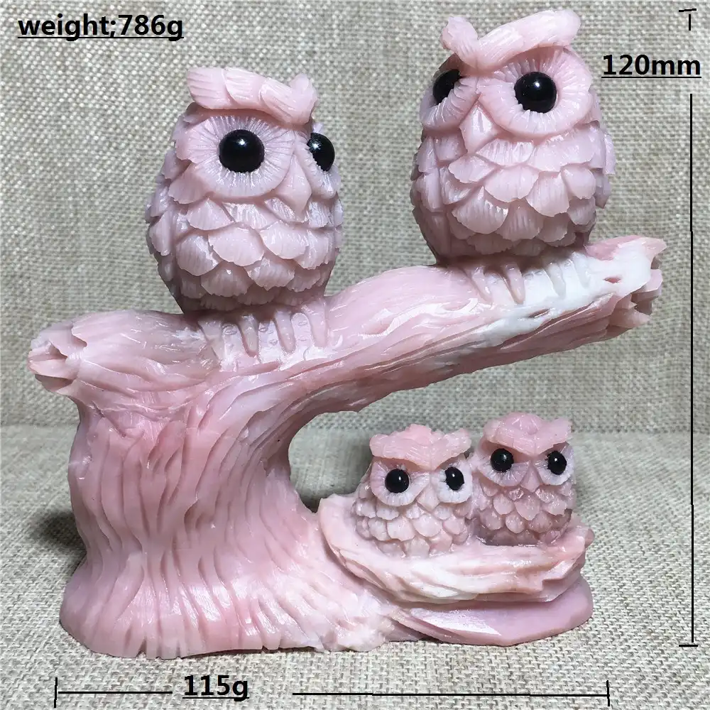 ナチュラルピンクオパールクリスタルホーム家具結婚式の装飾石グローブレイキマスターフクロウ 石 Aliexpress