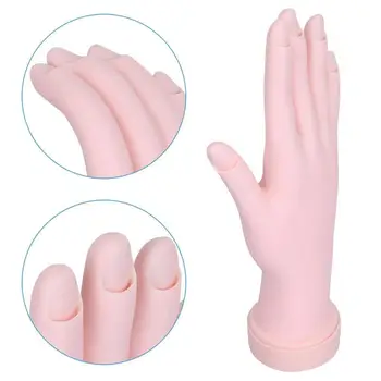 

Nail Practice Hand Model Flexible Movable Soft Plastic Fake Mannequin Hand for Starter Nail Art Training (Milky)
