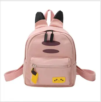 

New Cartoon Small Pokemon Backpack Kids Travel Bags Mochila for Baby Girls Women Canvas Mini knapsack Pink Bags