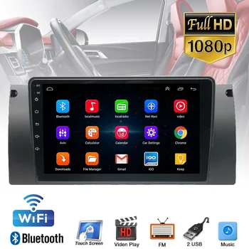 

pxmos Auto Car Electronics For BMW E39 E53 X5 9'' Android 9.1 1+16GB Car Stereo Radio GPS WIFI 3G 4G BT DAB Interior Accessories