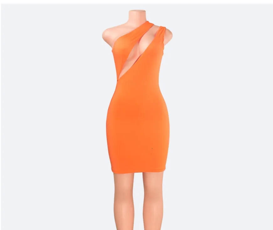 BacklakeGirls Sexy One Shoulder Sleeveless Cut Out Candy Solid Color Cocktail Dress Short Formal Dresses Robe De Gala