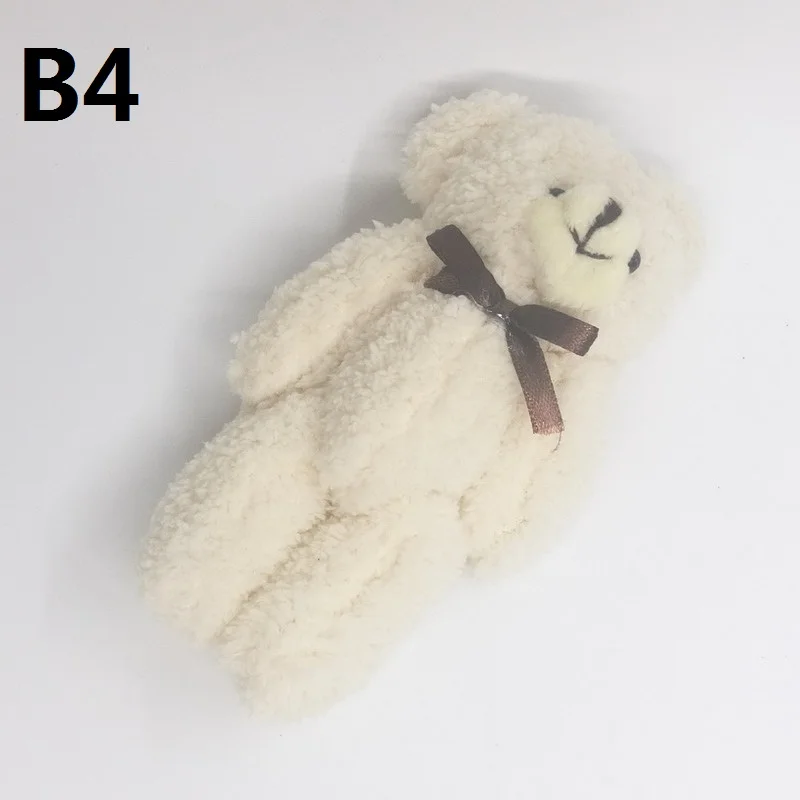24 шт./партия Kawaii Плюшевые мишки с бантом, плюшевый кулон 11 см, кулон плюшевый мишка для ключей, сумка для телефона, детские игрушки в подарок - Color: Yellow