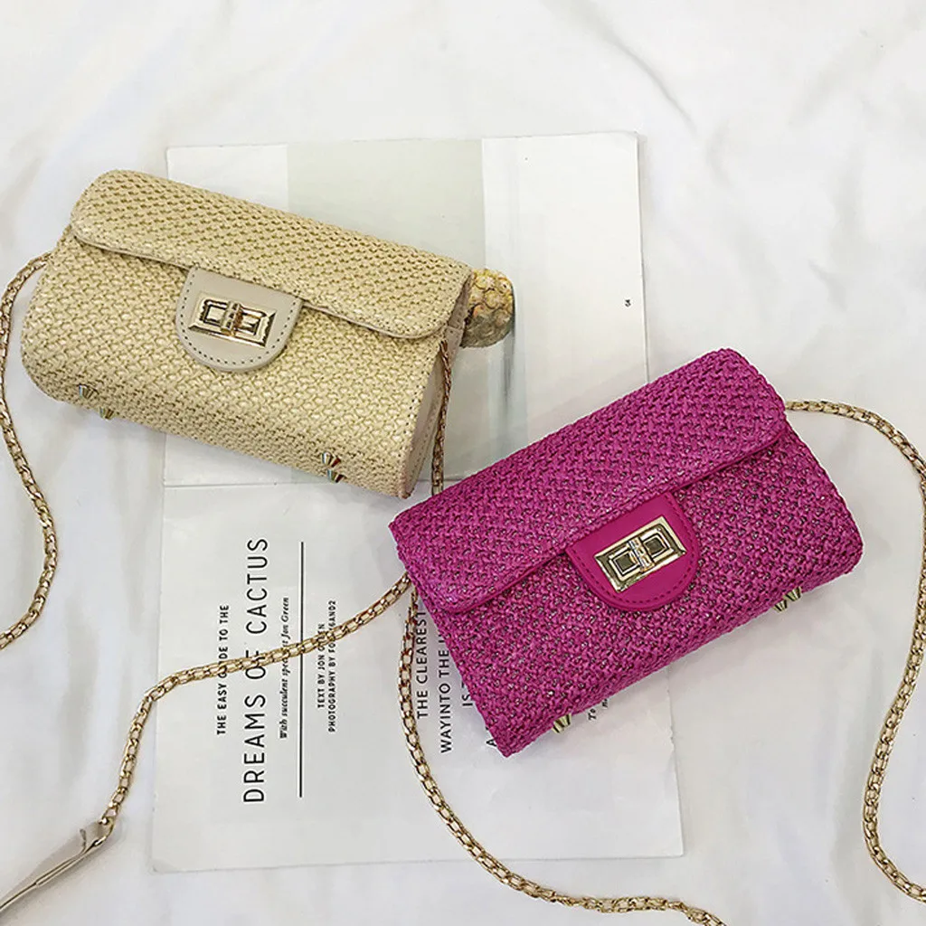 Женская модная сумка на плечо однотонная сумка тканая пляжная сумка Sac Bandouli Re Femme# T3G