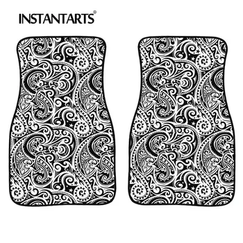 

INSTANTARTS Polynesian Traditional Trabal Pattern Floor Mats for Cars all Weather Women 2 pcs/Set Car Mats Carpet Comfy Carpet