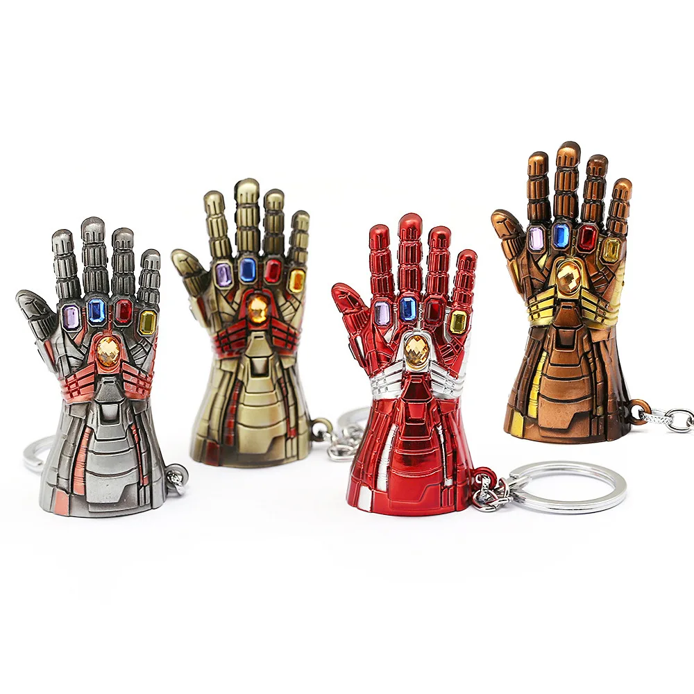 

Marvel Avengers Endgame Iron Man Infinite Gloves Keychain Hit Finger Gloves Power Hand Keychain For Keys Jewelry