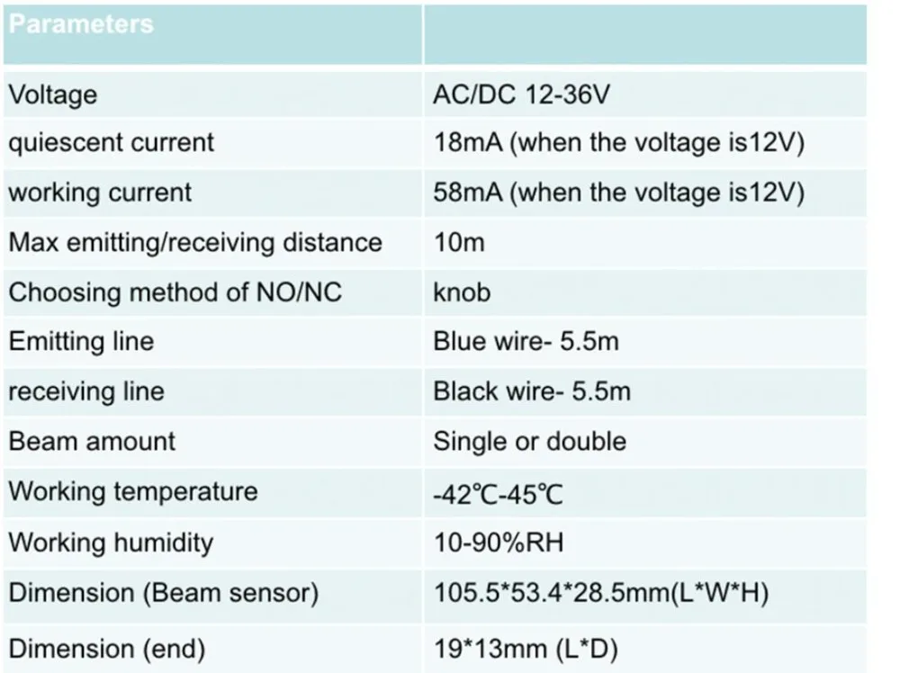 Single Dual White Beams Photoelectric Sensor Detector Beam 10m/30FT Distance For