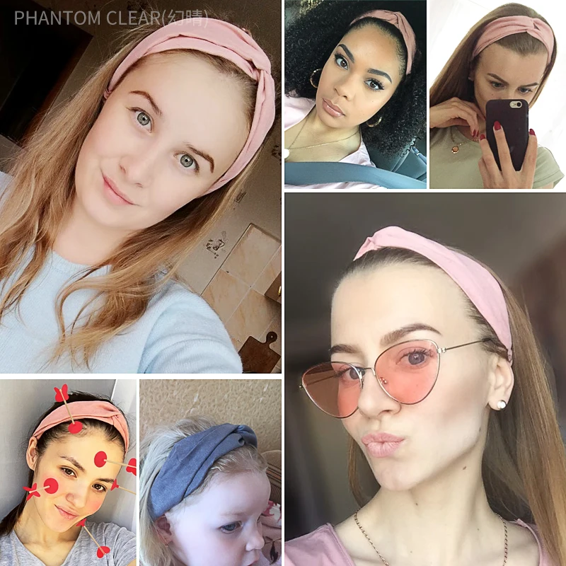 Модная новинка, повязка на голову для женщин, Одноцветный обруч, эластичная тиара, аксессуары для волос, лента для волос