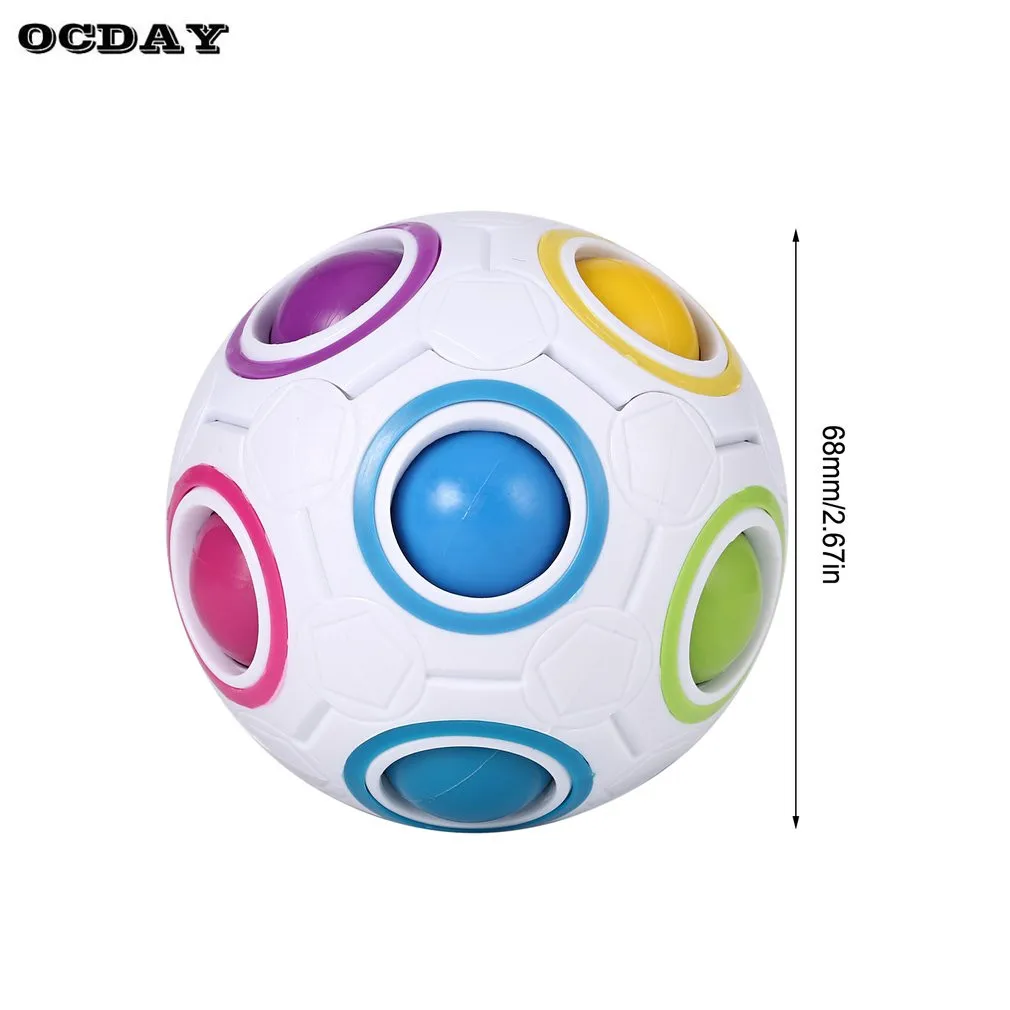 1 шт., волшебный Радужный шар, сферический магический куб, скоростной шар-головоломка, детские развивающие игрушки для детей, магический шар для снятия стресса