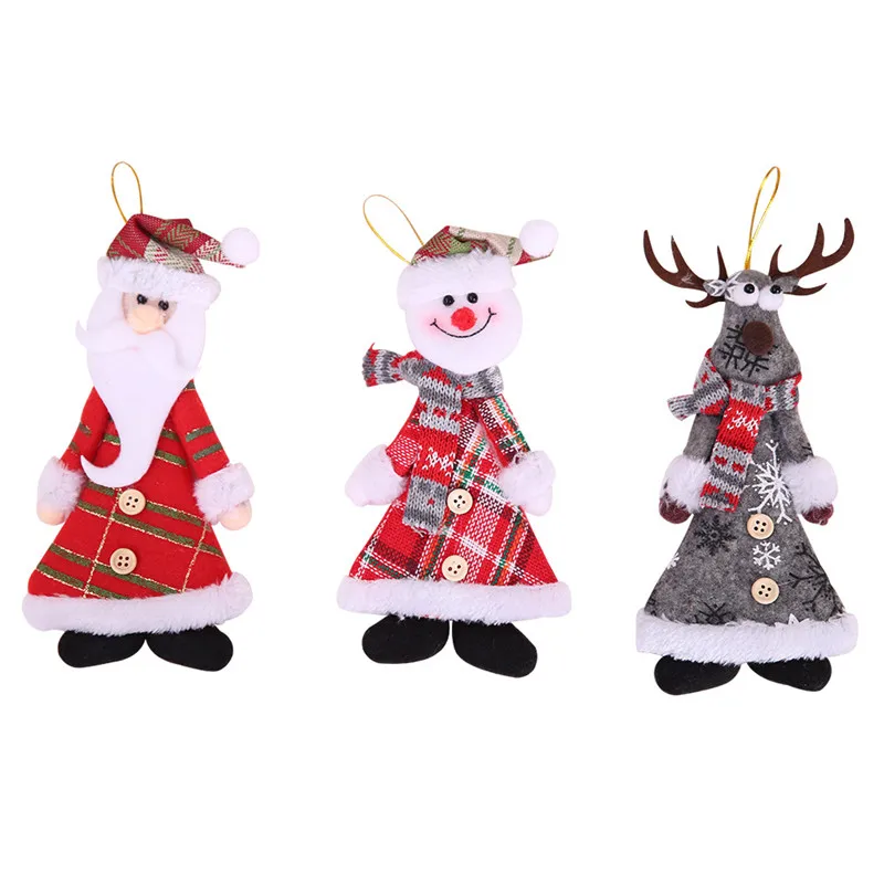 

Santa Claus Snowman Dolls Christmas Tree Ornaments Natal Noel Deco New Year Christmas Decorations for Home Kid Gift navidad 2019