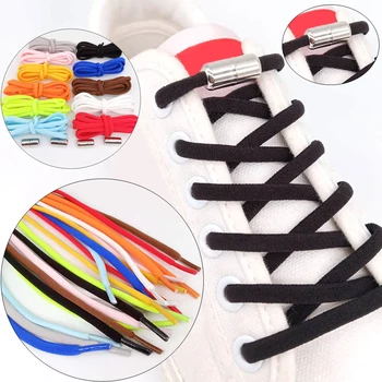

1Pair No tie Shoelaces Round Elastic Shoe Laces For Kids and Adult Sneakers Shoelace Quick Lazy Laces Colorful Shoe strings
