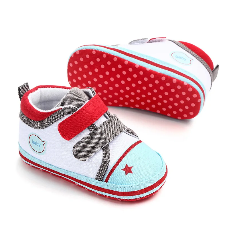 Toddler Baby Boys Casual Shoes Antislip Soft Bottom Patchwork Shallow Canvas Baby Sneakers