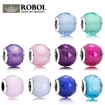

High Quality Original 925 Sterling Silver Charm Classicmulticolor Glass Beads with Original Engraving Suitable for DIY Bracelet