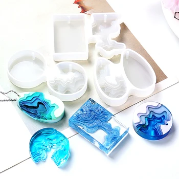 

Transparent Silicone Mould Dried Flower Resin Decorative Craft DIY Splice Island Mountain Mold Epoxy Resin Molds For Jewelry