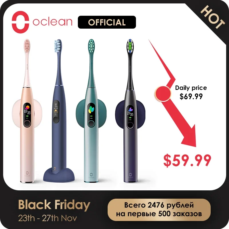 Global Version Oclean X Pro Sonic Electric Toothbrush Adult IPX7 2-in-1 Charger Holder Color Touch Screen Fast Charge | Бытовая техника