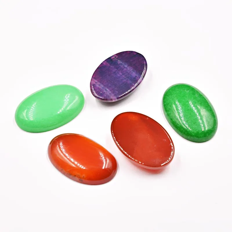 FLTMRH 30x40mm Natural Bulk Lapis Lazuli Stone Beads Flat Back Oval Cabochon Stone Beads for Jewelry Makings