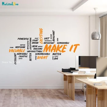 

Custom Two Colors Make It Wall Decals Motivational Art Office Decor Word Quote Removable New Design Sticker Poster YT1939