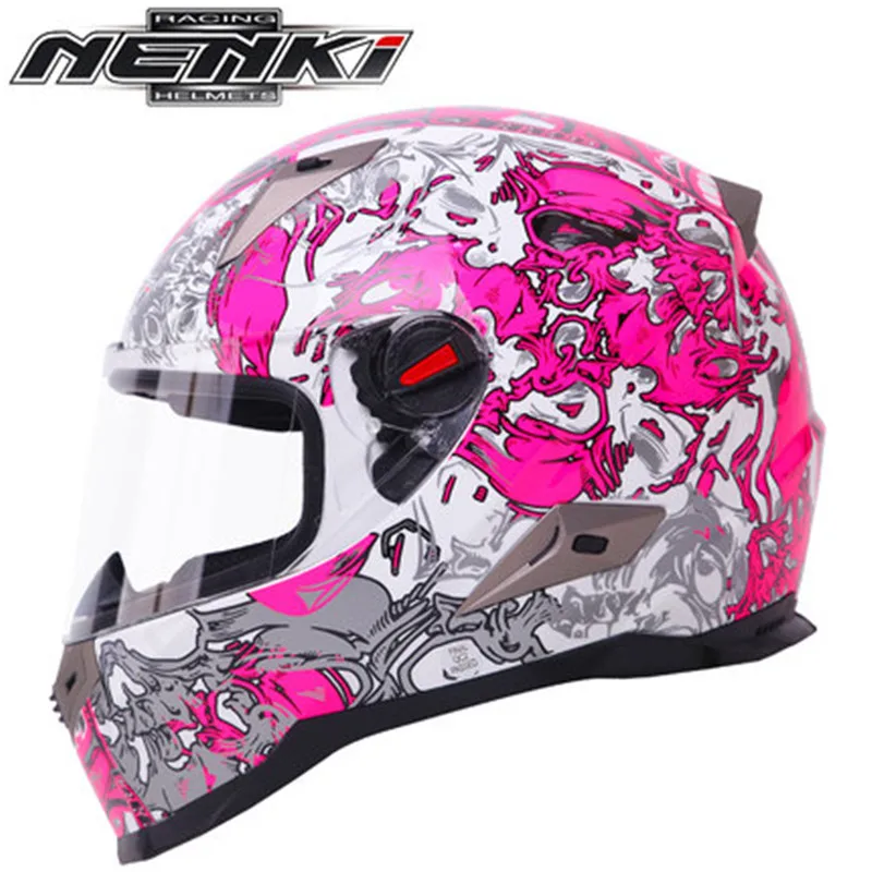7 Мотоциклетный шлем NENKI шлем Capacete Moto полный шлем гонки мотобайкер Cascos Para Moto Touring для скутеров прогулочных велосипедов шлем сертификации ECE - Цвет: 7