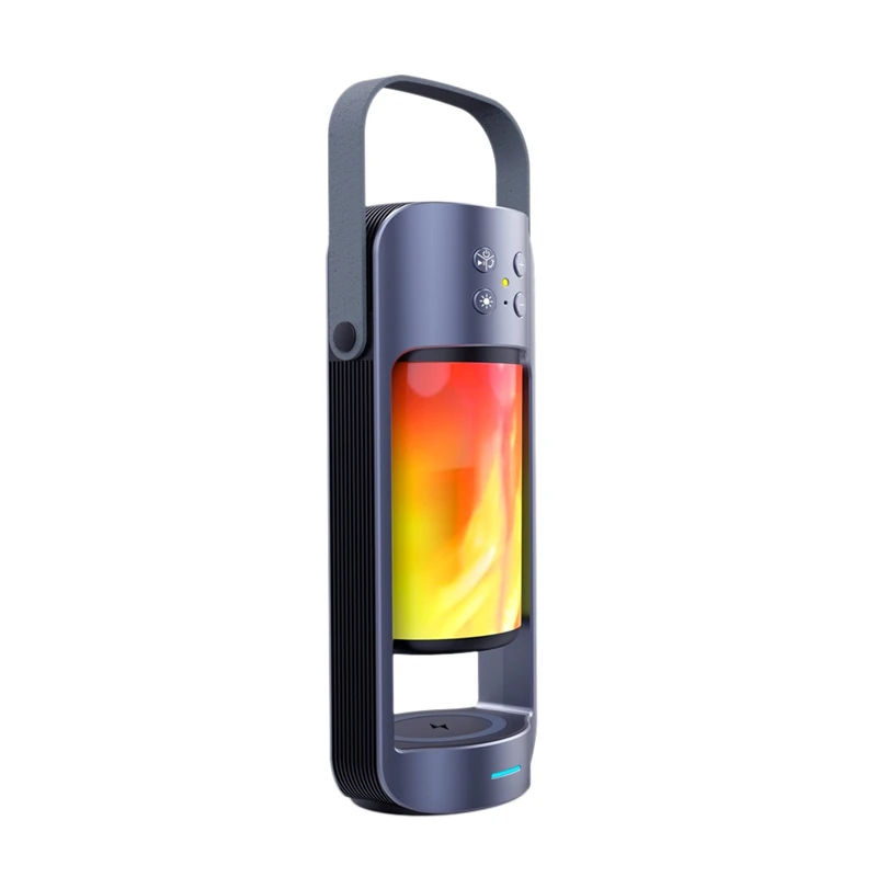 

3 in 110W 3600Mah Wireless Charger Bluetooth Hifi Speaker Led Flame Camping Lamp