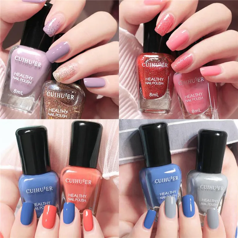 8ml Nail Polish No Baking Tearable Water-based Quick-drying Nude Transparent Peelable