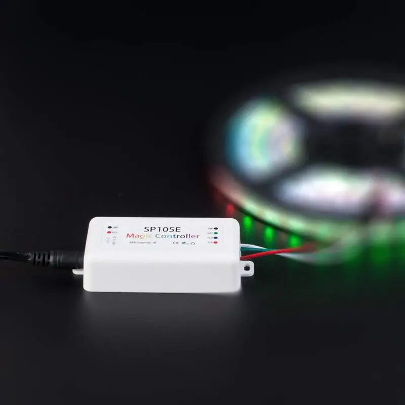 Топ SP105E беспроводной Bluetooth контроллер приложение WS2811 WS2812B WS2801 SK6812 APA102 индивидуально адресуемые программируемые светодиодные полосы
