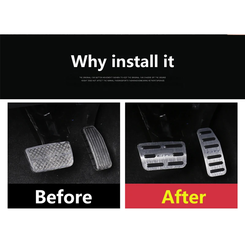 Aluminum alloy Car Foot Pedal Fuel Accelerator Brake Pedals Cover Pad For Honda City GM6 2015 Accessories