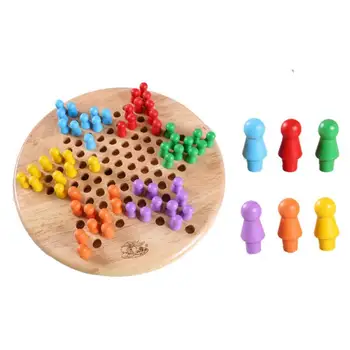 

2020 Popular Chinese Checkers Hexagon Wooden Toys Early Education Interactive Game Toys Traditional Family Strategy Game Set Hot