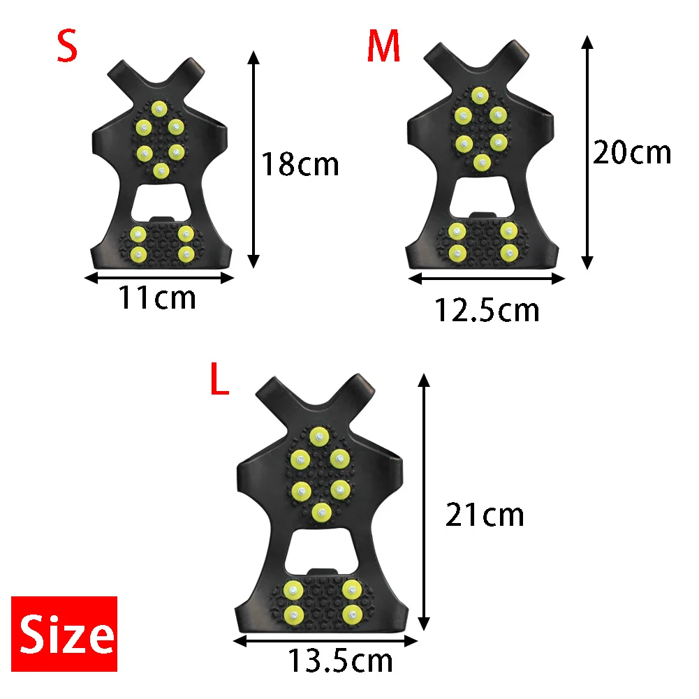 Ледяные захваты для пеших прогулок полезные противоскользящие снежные 10 стальных шипов для зимних видов спорта тяговые шипы