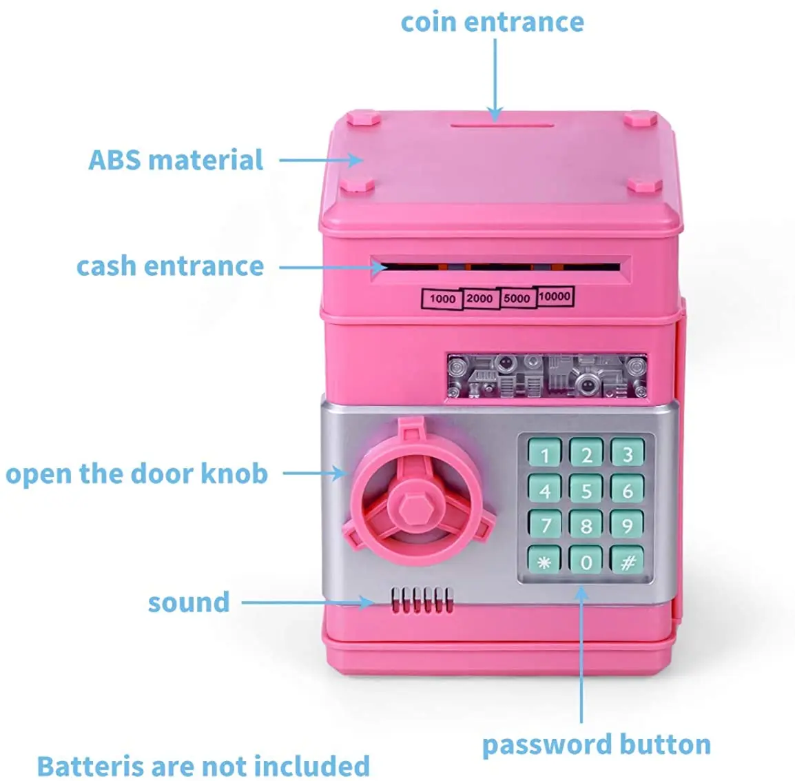 Electronic Password Money Box Code Key Lock Piggy Bank Automatic Coins Cash Saving Money Box Counter Mini Safe Child Gift