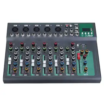 

EU/US 7 Channel bluetooth Digital Microphone Sound Mixer with USB DJ Sound Mixing Console Amplifier For Karaoke KTV Match Part