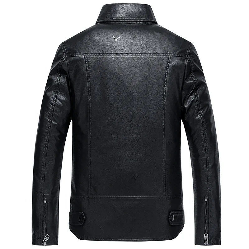 Autumn Thin MEN'S Coat Men Fashion Locomotive PU Leather Korean-style Casual Leather Jacket