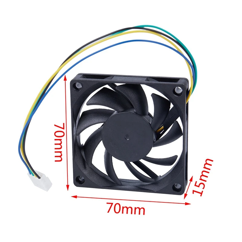 1 Pcs 70Mm X 15Mm 3Pin DC 12V Brushless PC CPU Case Cooler Cooler& 1 Pcs Computer PC Case 4 Pin Cool Cooler Cooling Fan 120Mm