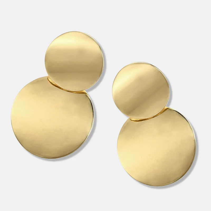 Винтажные металлические круглые Висячие серьги для женщин 2019 модные ювелирные