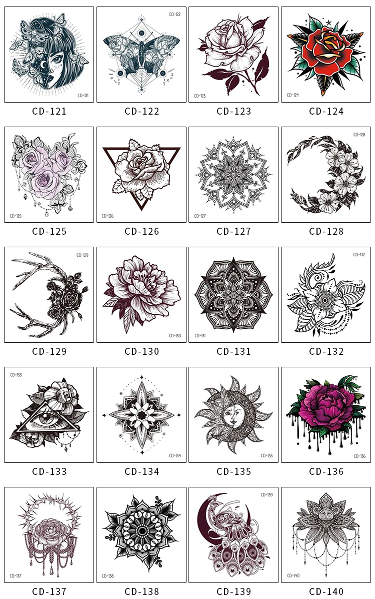 1 лист Для женщин сексуальные Руку поддельные тату серьги Henna Mandala цветок временные татуировки для девочек Красота Флора водостойкие татуировки индийские мехенди